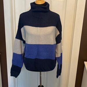 Cliche Womens Funnel Neck Sweater sz XL Blues Gray NWOT